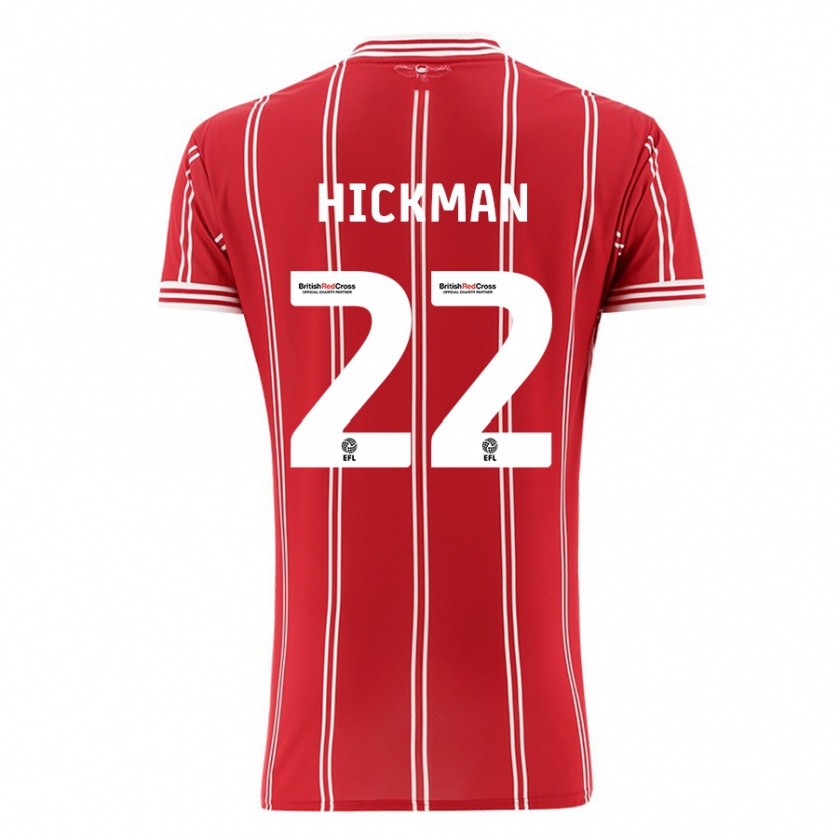 Kandiny Mujer Camiseta Taylor Gardner-Hickman #22 Rojo 1ª Equipación 2023/24 La Camisa Chile