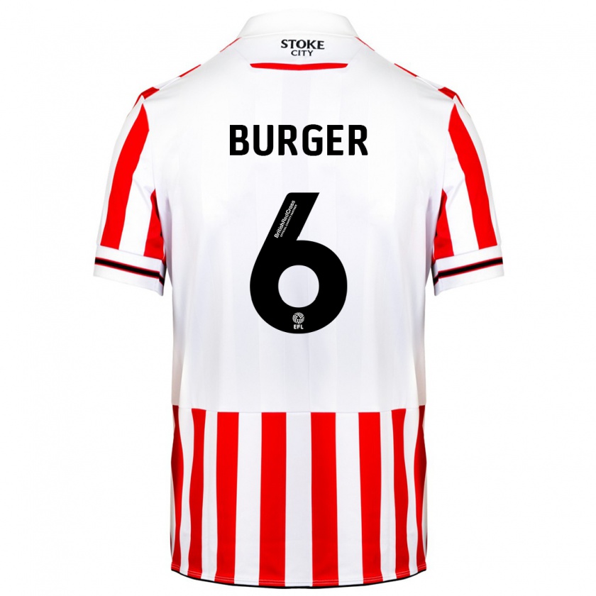 Kandiny Mujer Camiseta Wouter Burger #6 Rojo Blanco 1ª Equipación 2023/24 La Camisa Chile