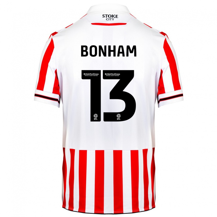 Kandiny Mujer Camiseta Jack Bonham #13 Rojo Blanco 1ª Equipación 2023/24 La Camisa Chile