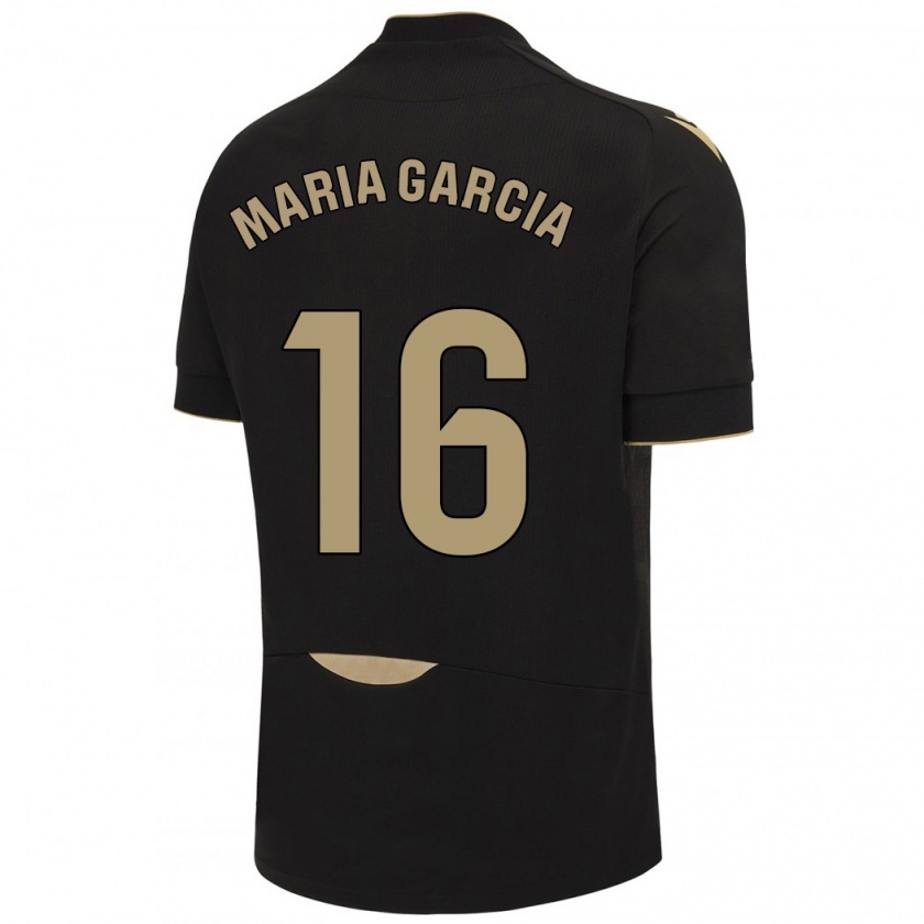 Kandiny Mujer Camiseta Maria García Fernández #16 Negro 2ª Equipación 2023/24 La Camisa Chile