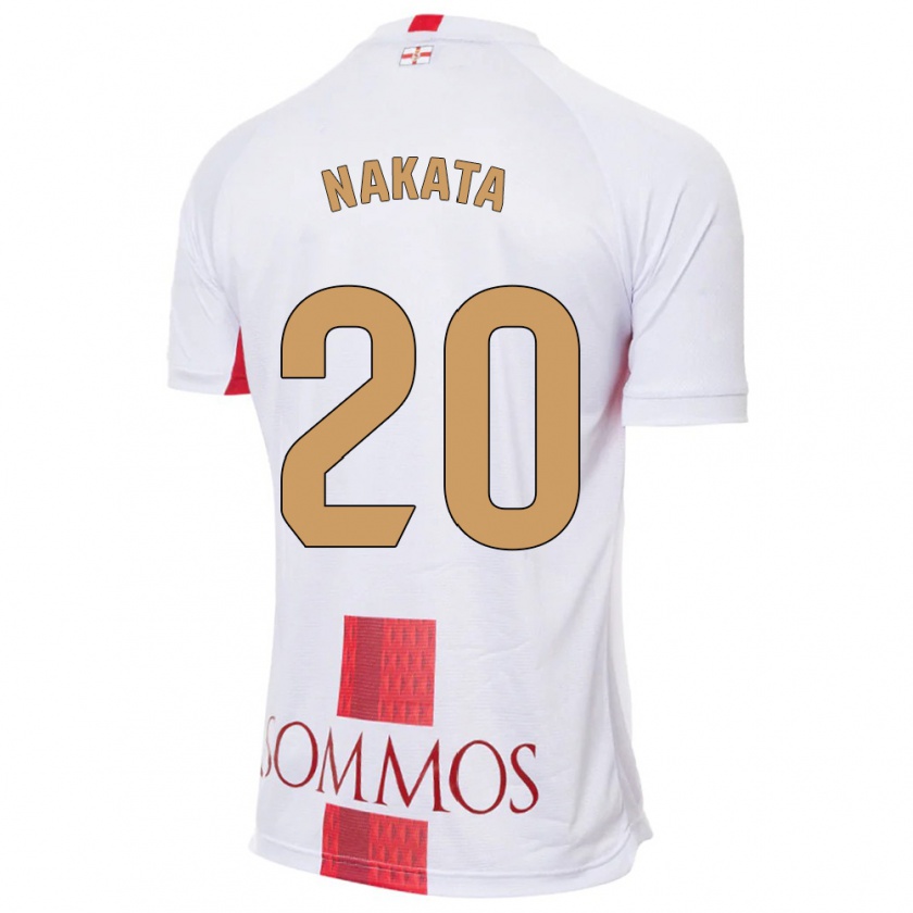 Kandiny Mujer Camiseta Yuki Nakata #20 Blanco 2ª Equipación 2023/24 La Camisa Chile