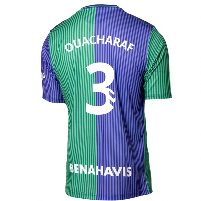 Kandiny Mujer Camiseta Bilal Ouacharaf #3 Verde Azul 2ª Equipación 2023/24 La Camisa Chile