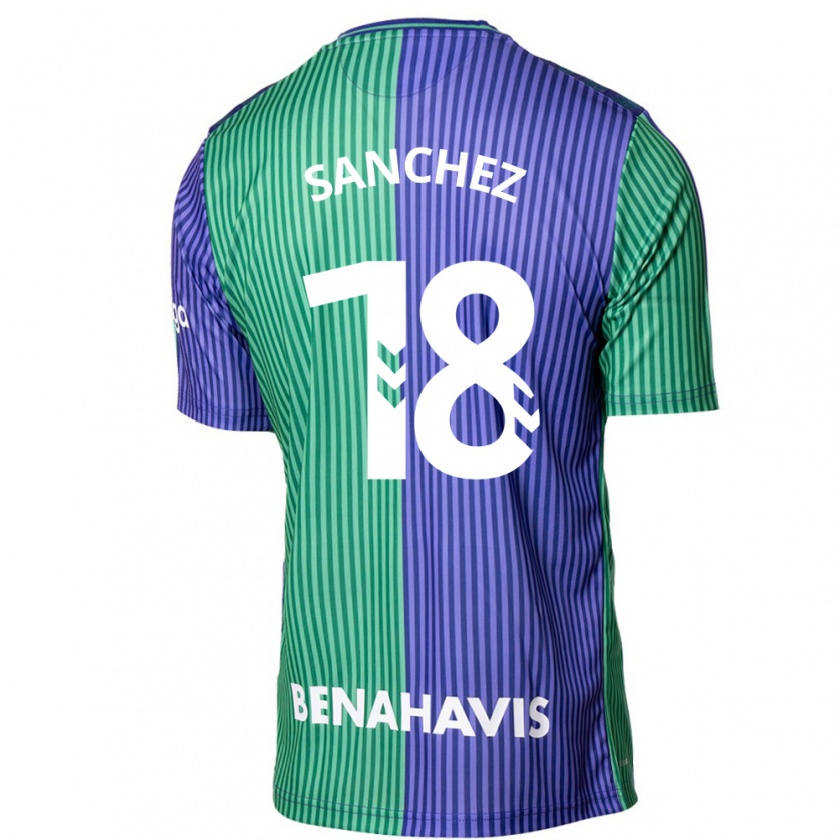 Kandiny Mujer Camiseta Dani Sánchez #18 Verde Azul 2ª Equipación 2023/24 La Camisa Chile