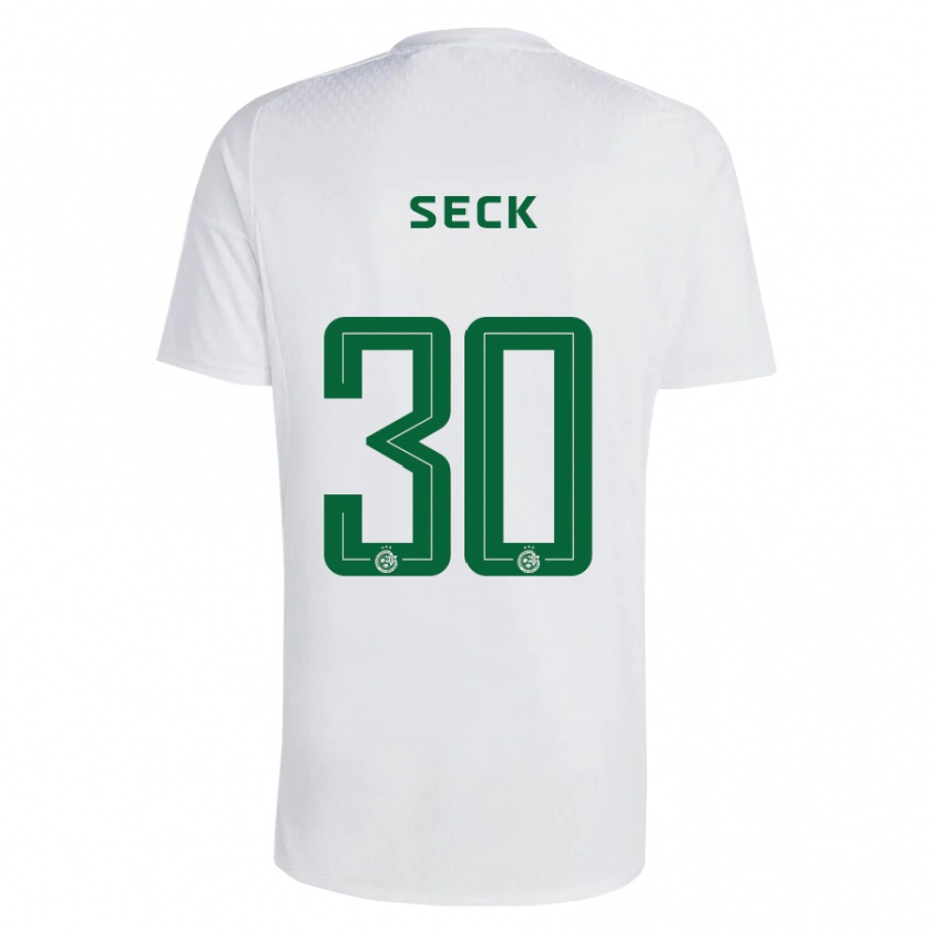 Kandiny Mujer Camiseta Abdoulaye Seck #30 Verde Azul 2ª Equipación 2023/24 La Camisa Chile