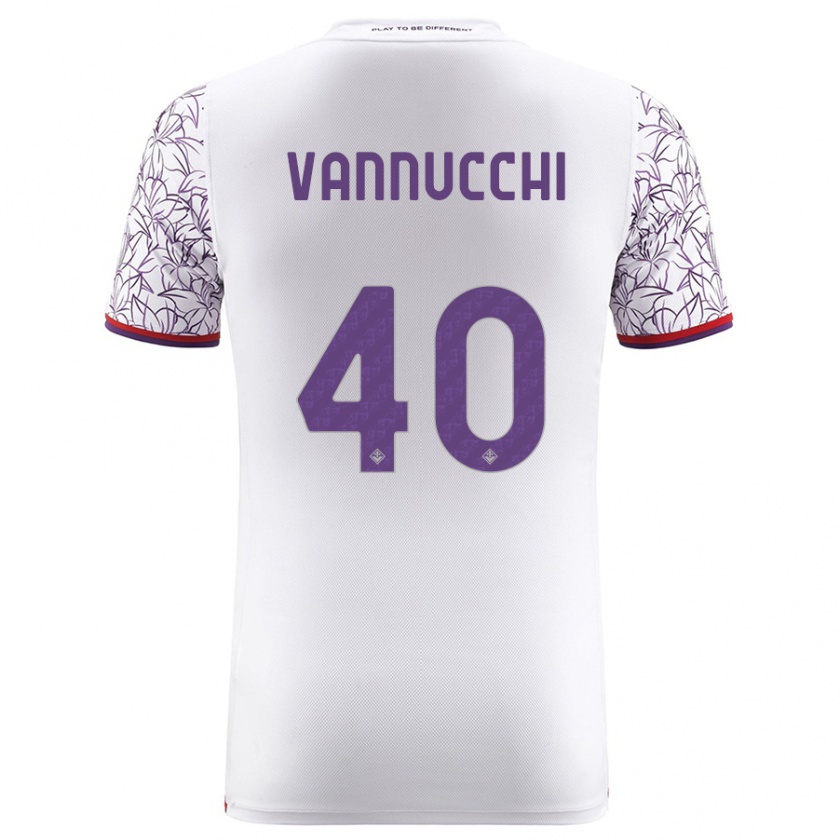 Kandiny Mujer Camiseta Tommaso Vannucchi #40 Blanco 2ª Equipación 2023/24 La Camisa Chile