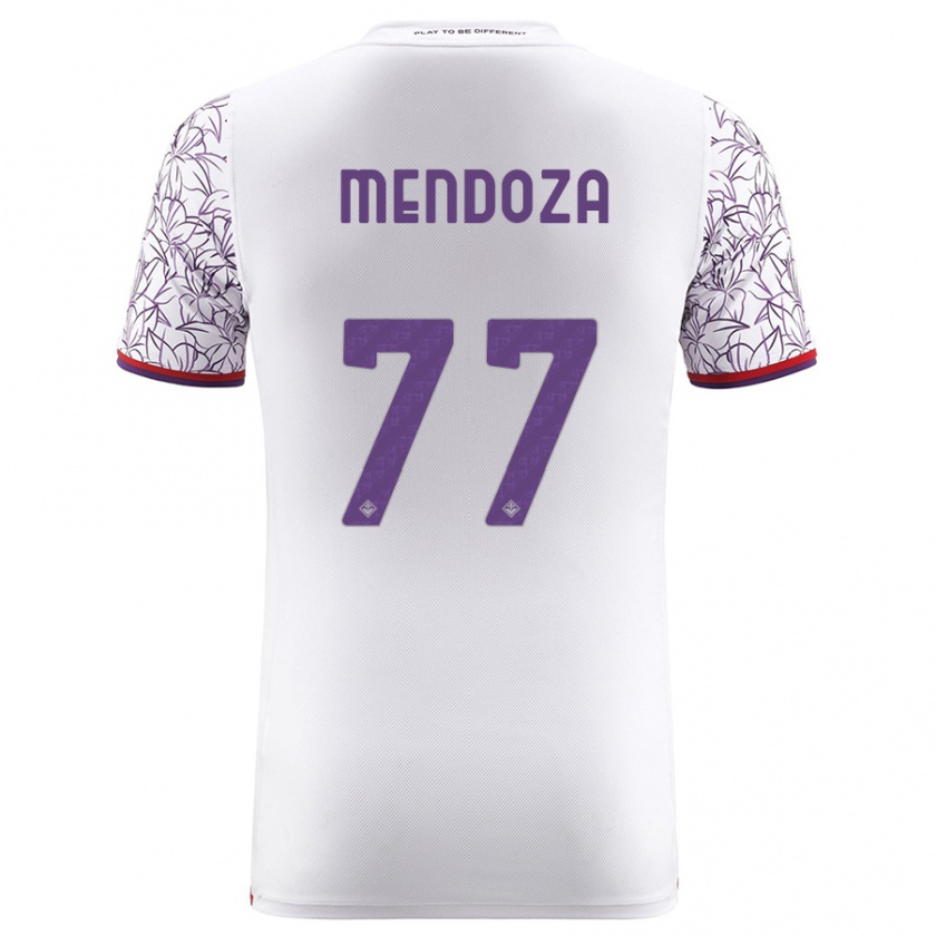 Kandiny Mujer Camiseta William Mendoza #77 Blanco 2ª Equipación 2023/24 La Camisa Chile