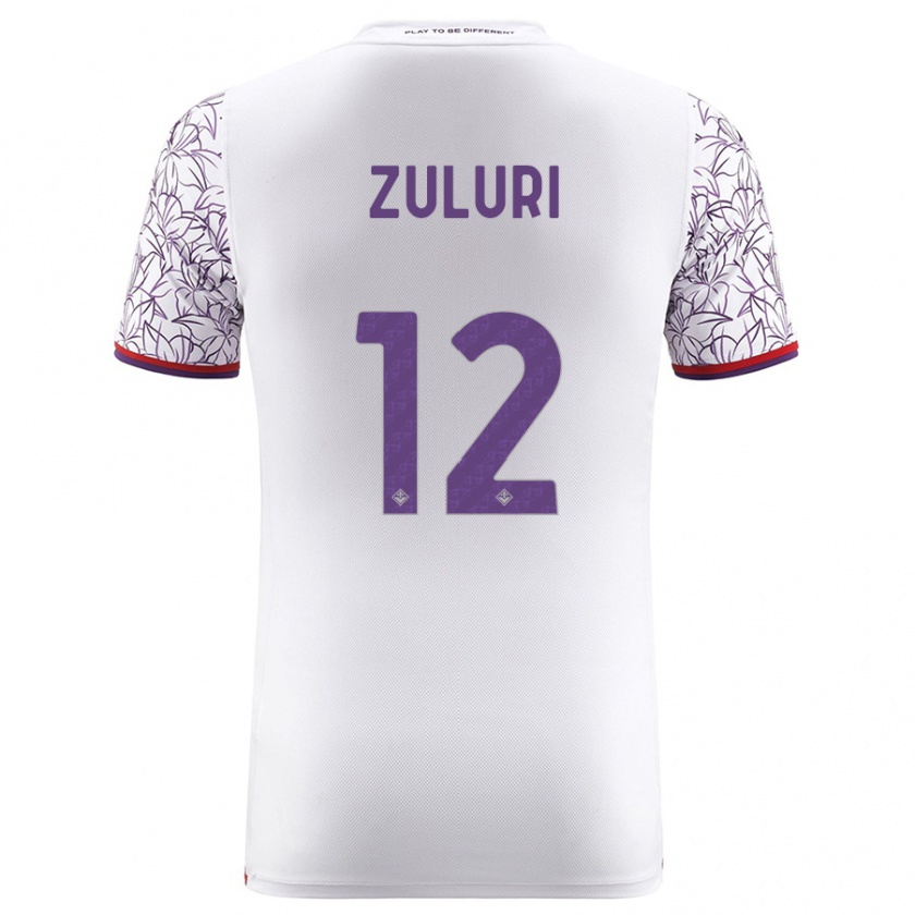 Kandiny Mujer Camiseta Athena Zuluri #12 Blanco 2ª Equipación 2023/24 La Camisa Chile