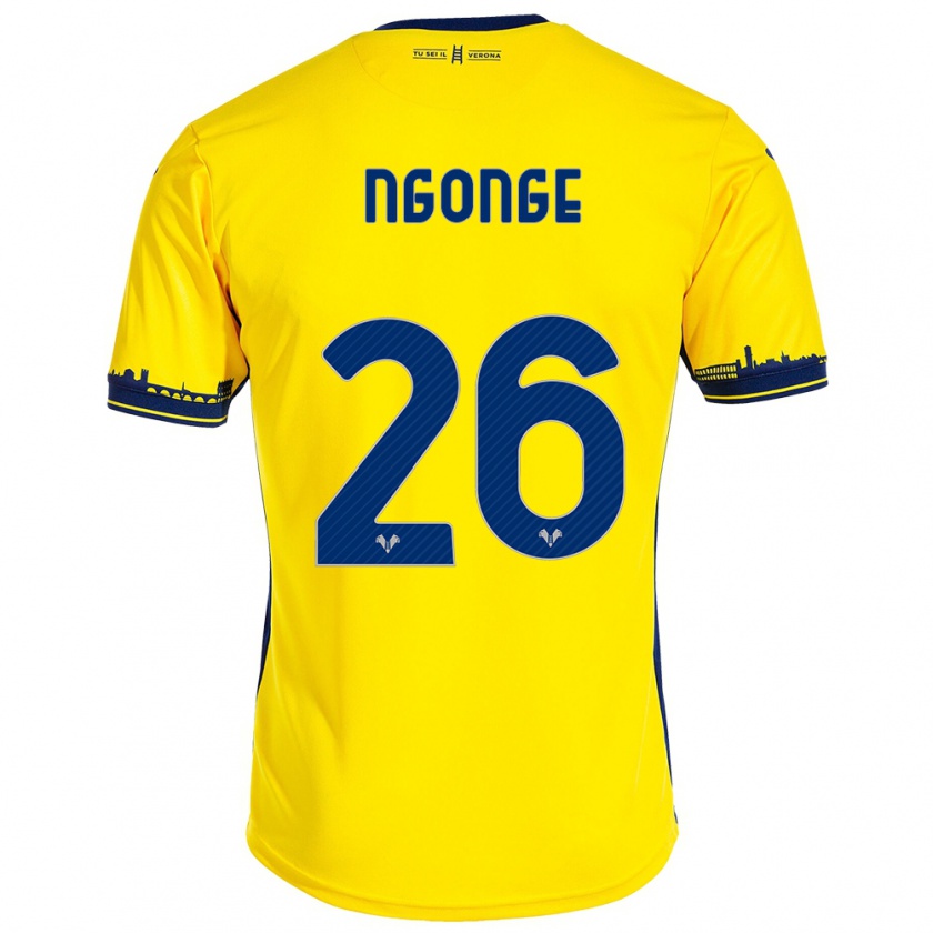 Kandiny Mujer Camiseta Cyril Ngonge #26 Amarillo 2ª Equipación 2023/24 La Camisa Chile