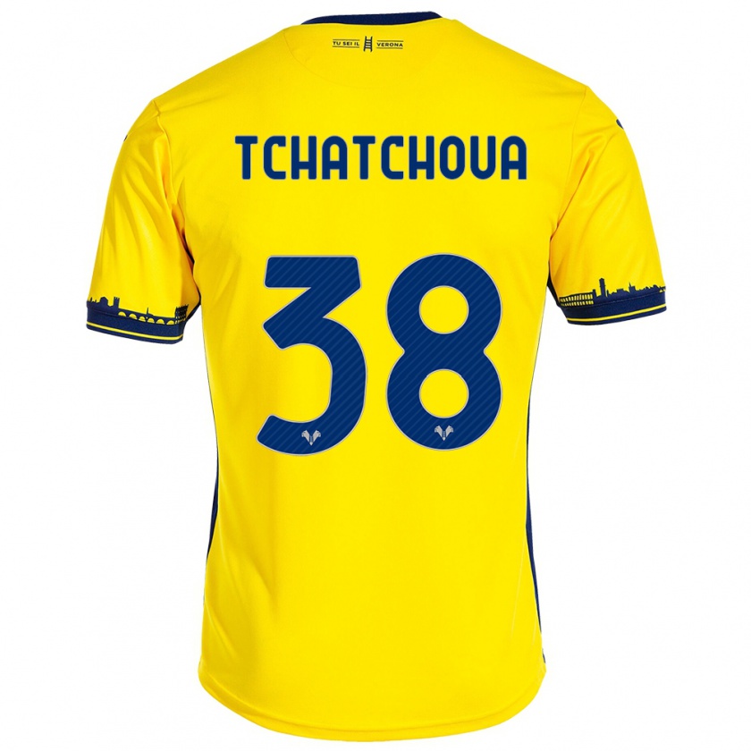 Kandiny Mujer Camiseta Jackson Tchatchoua #38 Amarillo 2ª Equipación 2023/24 La Camisa Chile