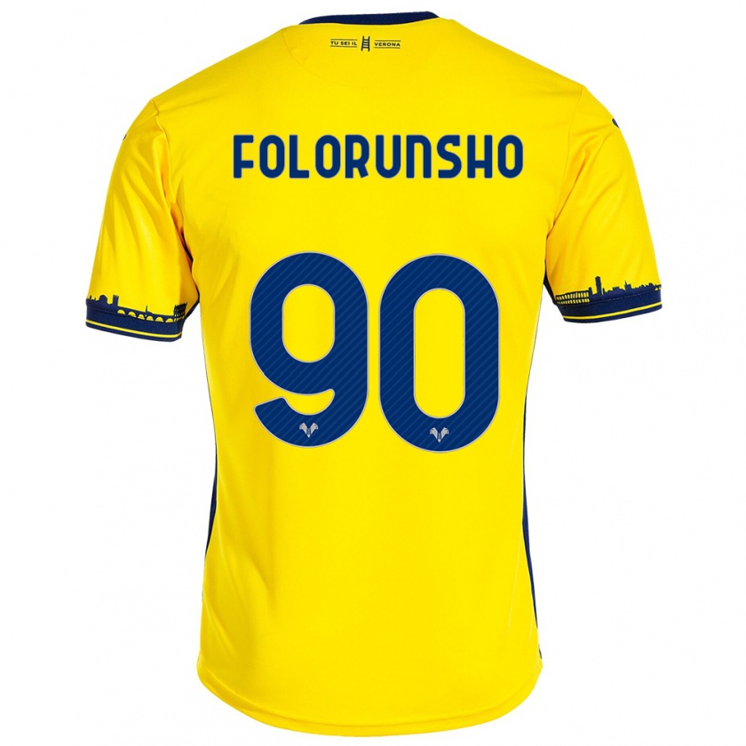 Kandiny Mujer Camiseta Michael Folorunsho #90 Amarillo 2ª Equipación 2023/24 La Camisa Chile