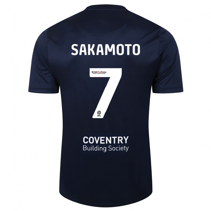 Kandiny Mujer Camiseta Tatsuhiro Sakamoto #7 Rojo Azul Marino 2ª Equipación 2023/24 La Camisa Chile