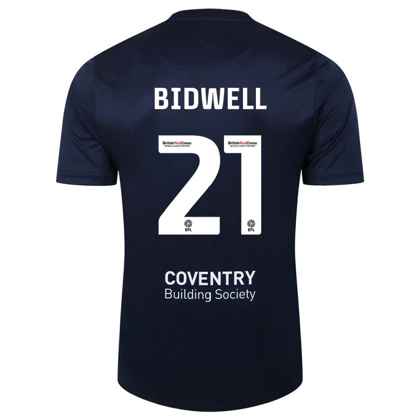 Kandiny Mujer Camiseta Jake Bidwell #21 Rojo Azul Marino 2ª Equipación 2023/24 La Camisa Chile