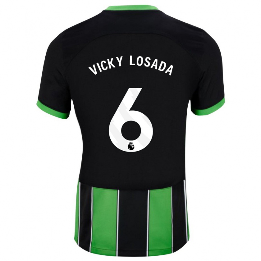 Kandiny Mujer Camiseta María Victoria Losada Gómez #6 Verde Negro 2ª Equipación 2023/24 La Camisa Chile