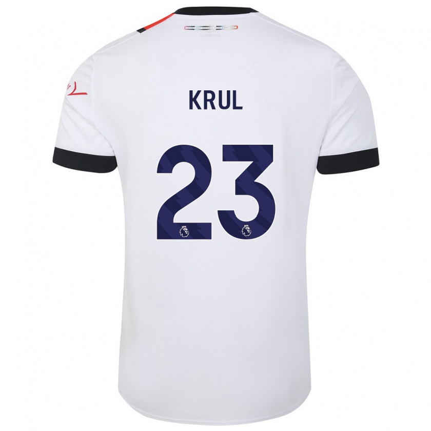 Kandiny Mujer Camiseta Tim Krul #23 Blanco 2ª Equipación 2023/24 La Camisa Chile