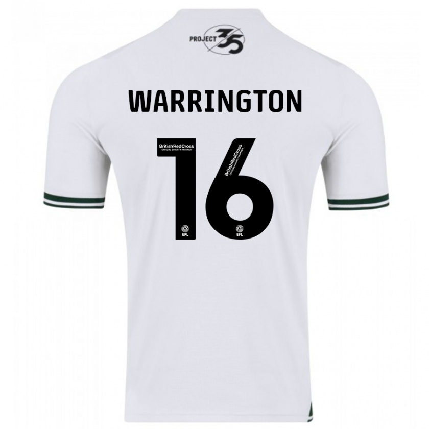 Kandiny Mujer Camiseta Lewis Warrington #16 Blanco 2ª Equipación 2023/24 La Camisa Chile