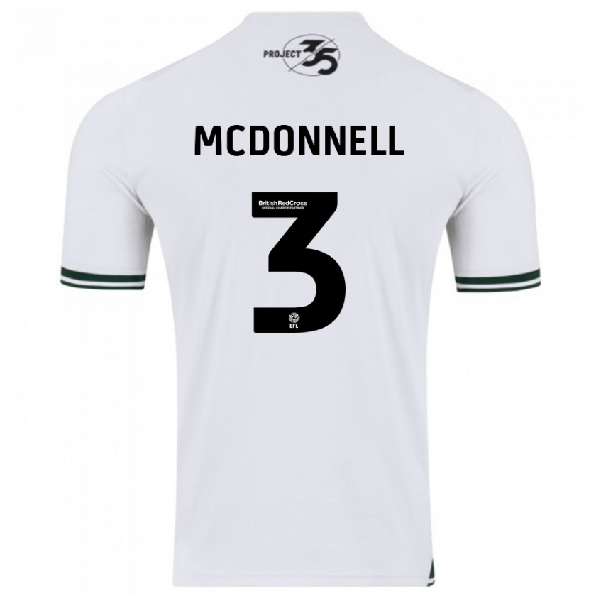 Kandiny Mujer Camiseta Rosie Mcdonnell #3 Blanco 2ª Equipación 2023/24 La Camisa Chile