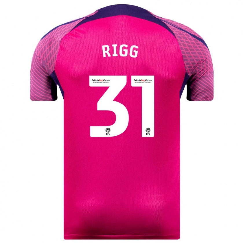 Kandiny Mujer Camiseta Chris Rigg #31 Morado 2ª Equipación 2023/24 La Camisa Chile