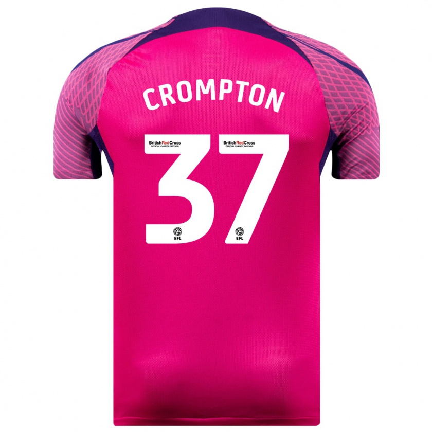 Kandiny Mujer Camiseta Ben Crompton #37 Morado 2ª Equipación 2023/24 La Camisa Chile