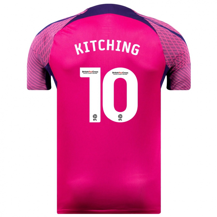 Kandiny Mujer Camiseta Katie Kitching #10 Morado 2ª Equipación 2023/24 La Camisa Chile