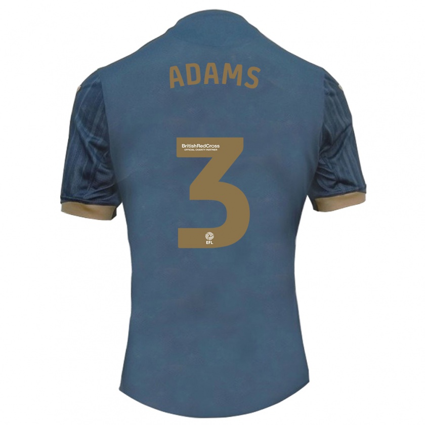 Kandiny Mujer Camiseta Sarah Adams #3 Verde Azulado Oscuro 2ª Equipación 2023/24 La Camisa Chile