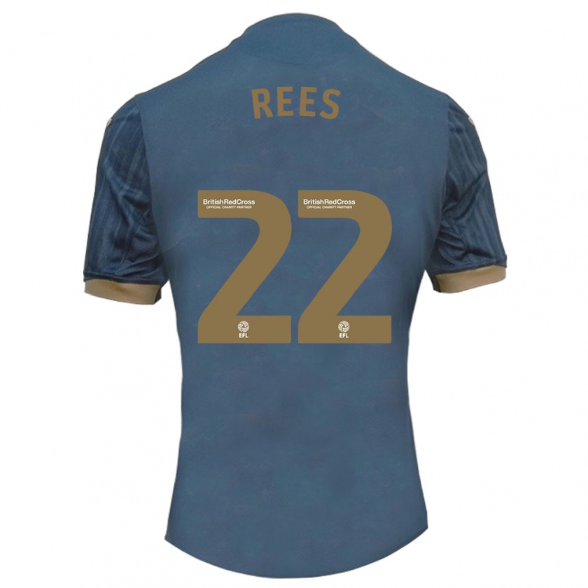 Kandiny Mujer Camiseta Nia Rees #22 Verde Azulado Oscuro 2ª Equipación 2023/24 La Camisa Chile