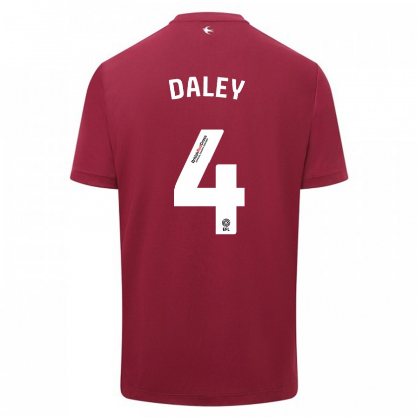 Kandiny Mujer Camiseta Hannah Daley #4 Rojo 2ª Equipación 2023/24 La Camisa Chile