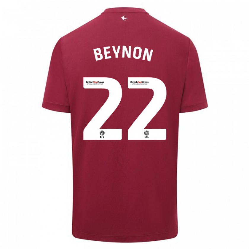 Kandiny Mujer Camiseta Emma Beynon #22 Rojo 2ª Equipación 2023/24 La Camisa Chile