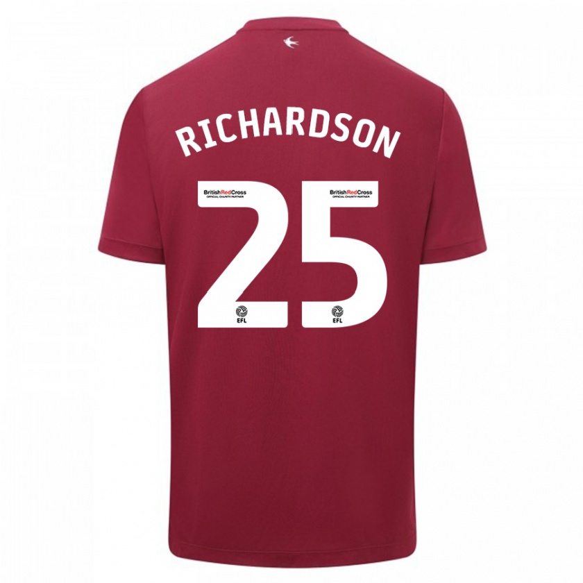 Kandiny Mujer Camiseta Tija Richardson #25 Rojo 2ª Equipación 2023/24 La Camisa Chile