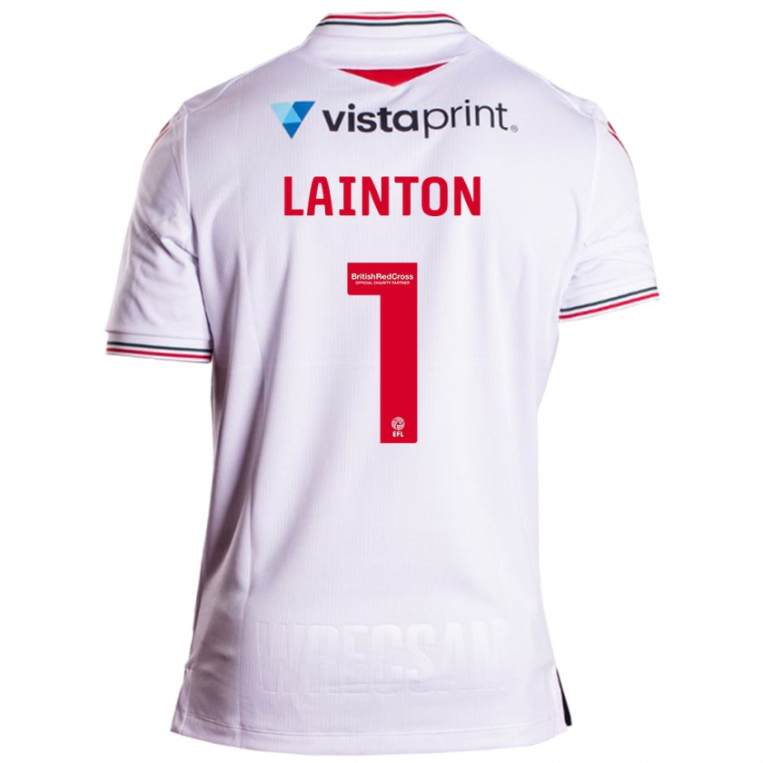 Kandiny Mujer Camiseta Rob Lainton #1 Blanco 2ª Equipación 2023/24 La Camisa Chile