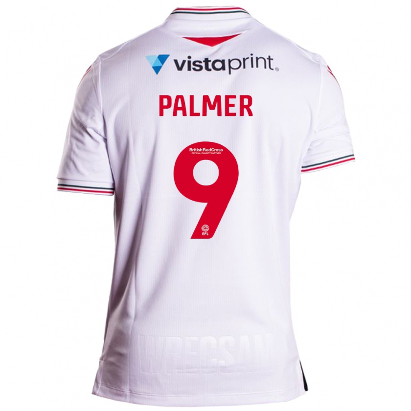 Kandiny Mujer Camiseta Ollie Palmer #9 Blanco 2ª Equipación 2023/24 La Camisa Chile