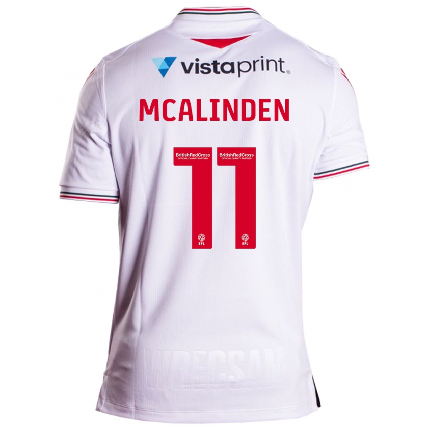 Kandiny Mujer Camiseta Liam Mcalinden #11 Blanco 2ª Equipación 2023/24 La Camisa Chile