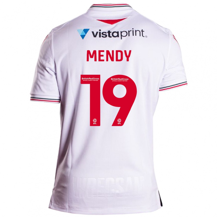 Kandiny Mujer Camiseta Jacob Mendy #19 Blanco 2ª Equipación 2023/24 La Camisa Chile