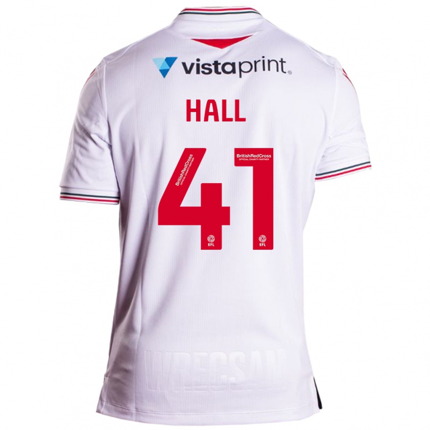 Kandiny Mujer Camiseta Liam Hall #41 Blanco 2ª Equipación 2023/24 La Camisa Chile
