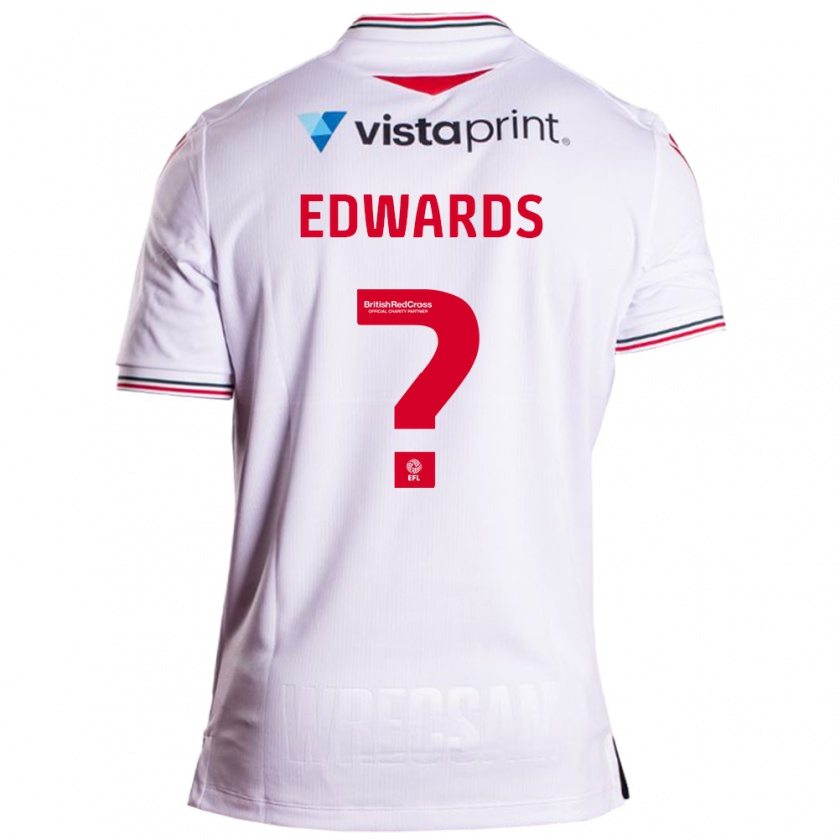 Kandiny Mujer Camiseta Callum Edwards #0 Blanco 2ª Equipación 2023/24 La Camisa Chile