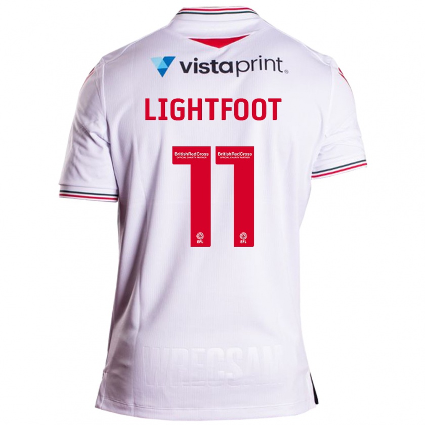 Kandiny Mujer Camiseta Amber Lightfoot #11 Blanco 2ª Equipación 2023/24 La Camisa Chile