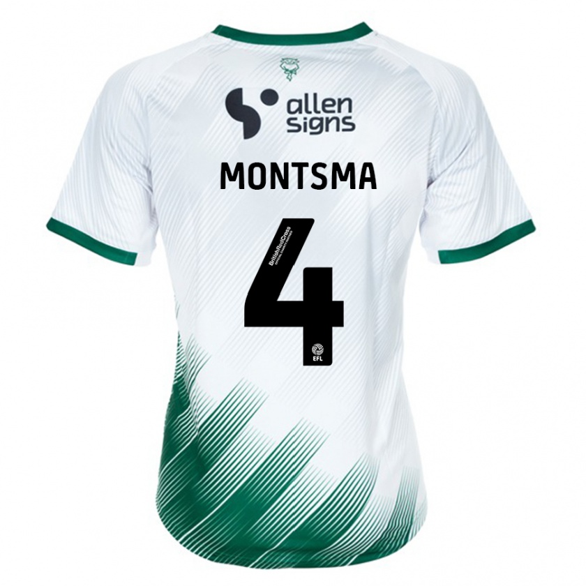 Kandiny Mujer Camiseta Lewis Montsma #4 Blanco 2ª Equipación 2023/24 La Camisa Chile