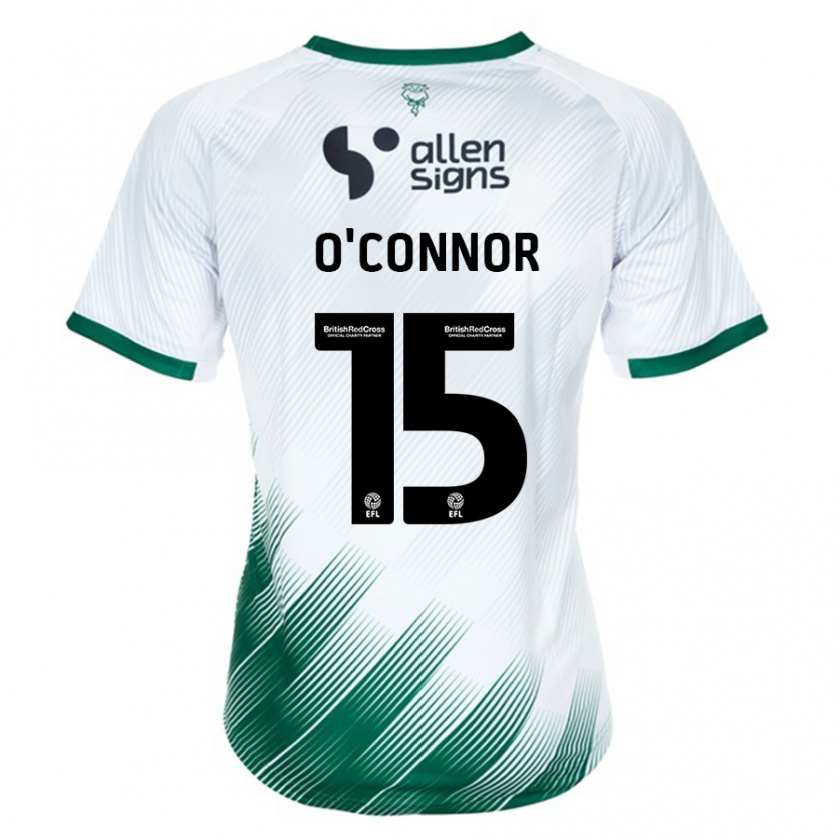 Kandiny Mujer Camiseta Paudie O'connor #15 Blanco 2ª Equipación 2023/24 La Camisa Chile