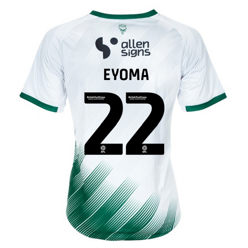 Kandiny Mujer Camiseta Timothy Eyoma #22 Blanco 2ª Equipación 2023/24 La Camisa Chile