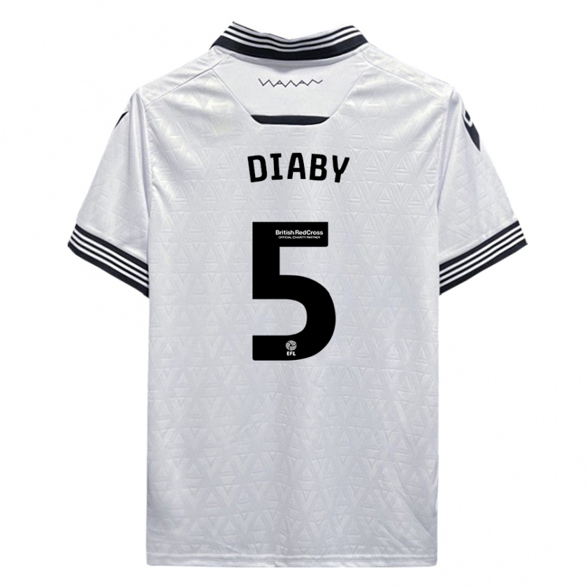 Kandiny Mujer Camiseta Bambo Diaby #5 Blanco 2ª Equipación 2023/24 La Camisa Chile