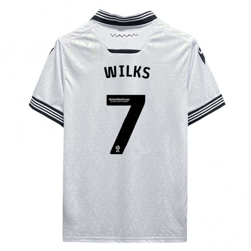 Kandiny Mujer Camiseta Mallik Wilks #7 Blanco 2ª Equipación 2023/24 La Camisa Chile