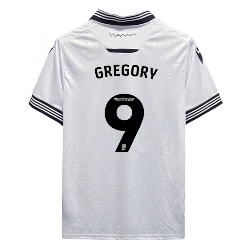 Kandiny Mujer Camiseta Lee Gregory #9 Blanco 2ª Equipación 2023/24 La Camisa Chile