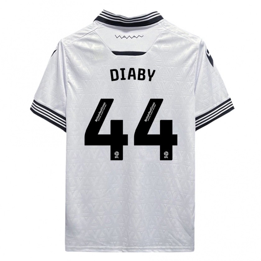 Kandiny Mujer Camiseta Momo Diaby #44 Blanco 2ª Equipación 2023/24 La Camisa Chile