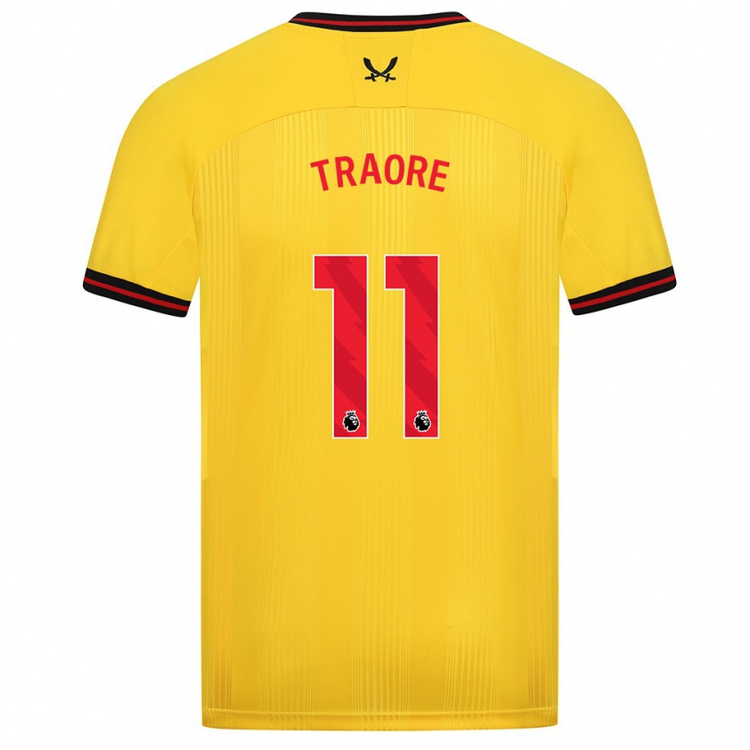 Kandiny Mujer Camiseta Bénie Traoré #11 Amarillo 2ª Equipación 2023/24 La Camisa Chile