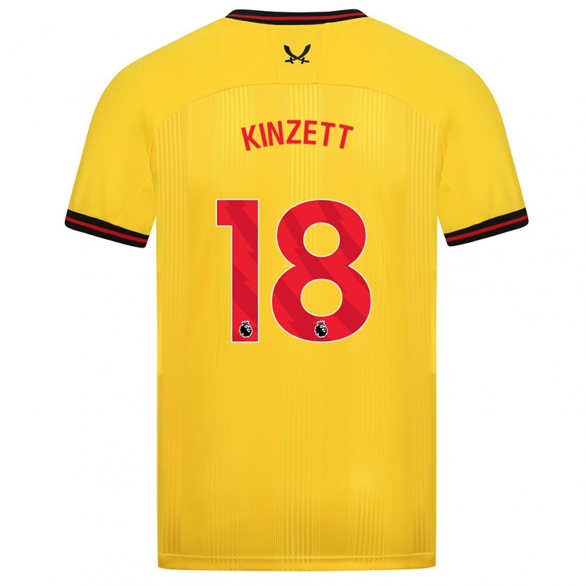 Kandiny Mujer Camiseta Ella Kinzett #18 Amarillo 2ª Equipación 2023/24 La Camisa Chile