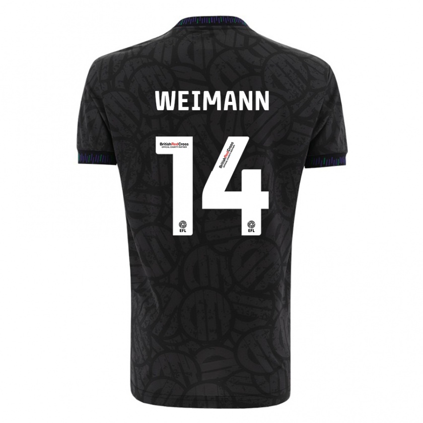 Kandiny Mujer Camiseta Andreas Weimann #14 Negro 2ª Equipación 2023/24 La Camisa Chile