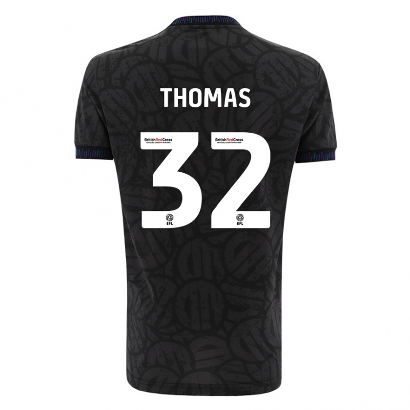 Kandiny Mujer Camiseta Lewis Thomas #32 Negro 2ª Equipación 2023/24 La Camisa Chile