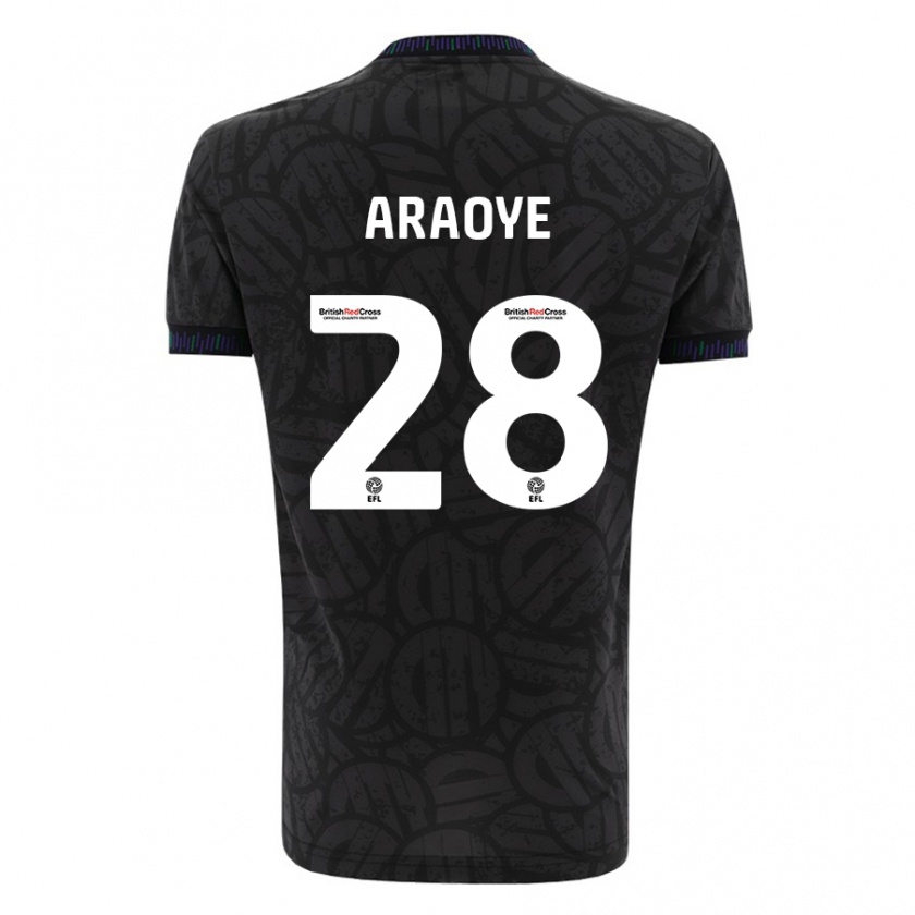 Kandiny Mujer Camiseta Raphael Araoye #28 Negro 2ª Equipación 2023/24 La Camisa Chile