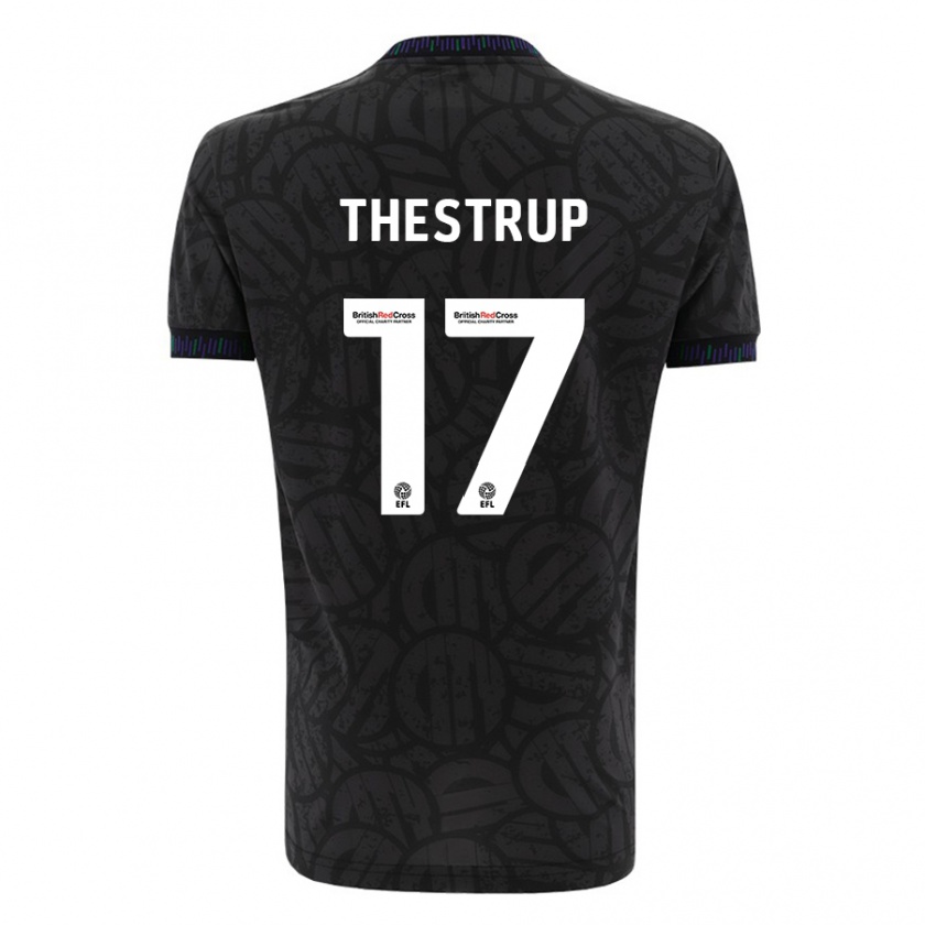 Kandiny Mujer Camiseta Amalie Thestrup #17 Negro 2ª Equipación 2023/24 La Camisa Chile