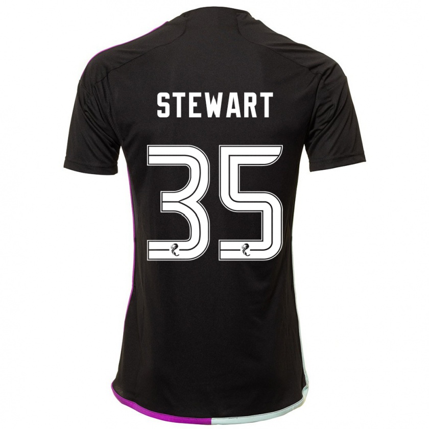 Kandiny Mujer Camiseta Alfie Stewart #35 Negro 2ª Equipación 2023/24 La Camisa Chile