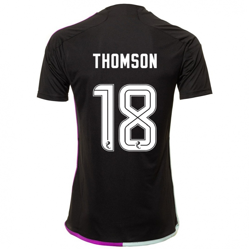 Kandiny Mujer Camiseta Eva Thomson #18 Negro 2ª Equipación 2023/24 La Camisa Chile